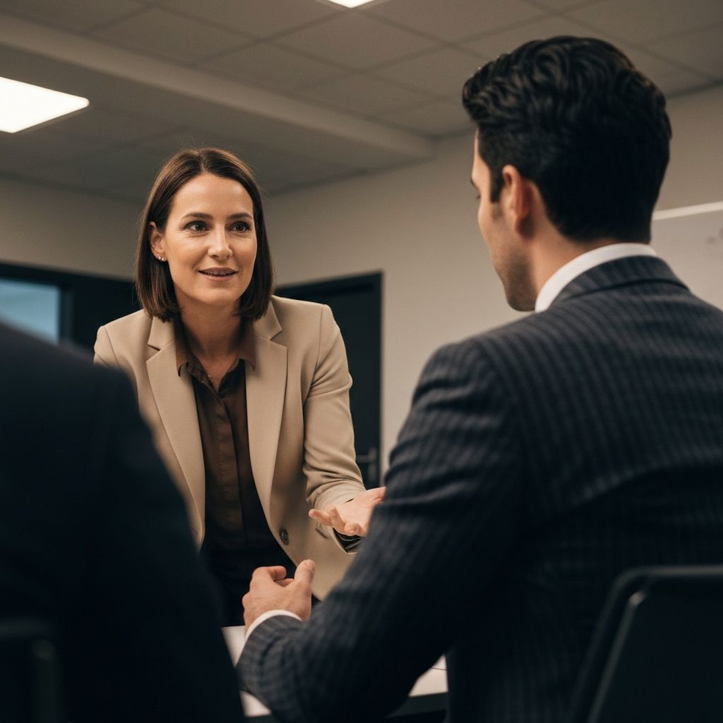 Coaching gesprek in boardroom setting